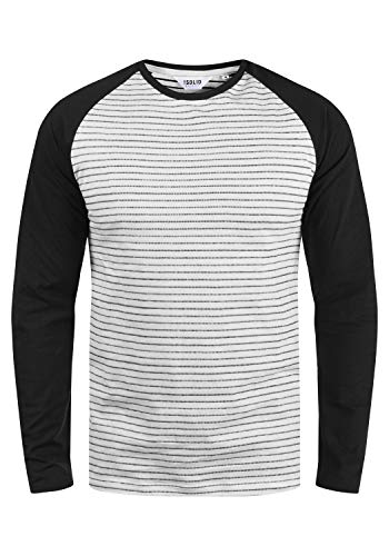 Solid Stepan Herren Longsleeve Langarmshirt Shirt Mit Muster und Rundhalsausschnitt aus 100% Baumwolle, Größe:XL, Farbe:Black (9000) von Solid