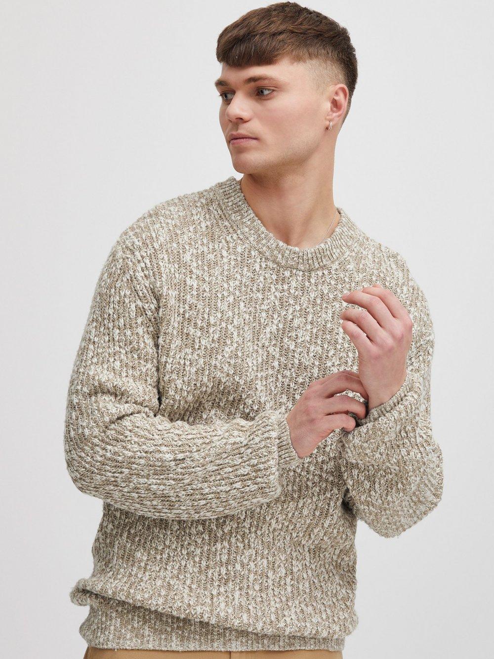 Solid Strickpullover Herren Baumwolle meliert, beige von !Solid