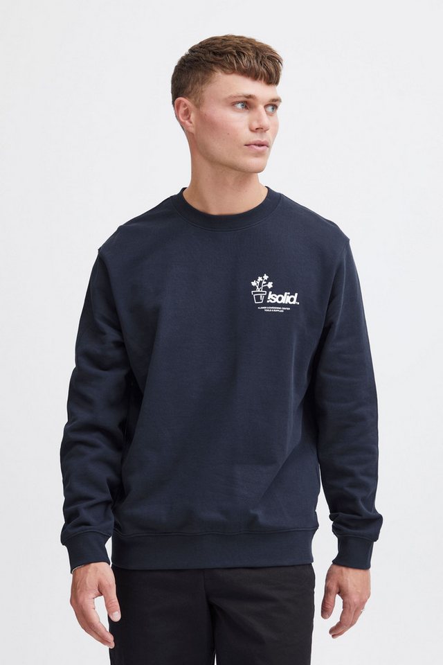 !Solid Sweatshirt SDImran Lässiger Rundhalspullover mit Backprint von !Solid