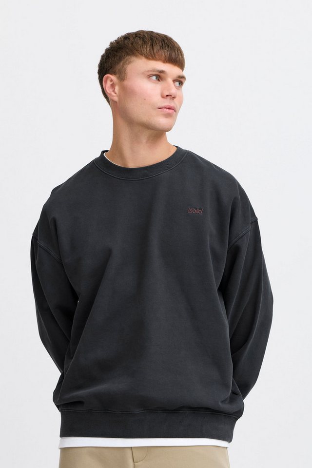 !Solid Sweatshirt SDNOOR schöner Rundhalspullover mit Backprint von !Solid
