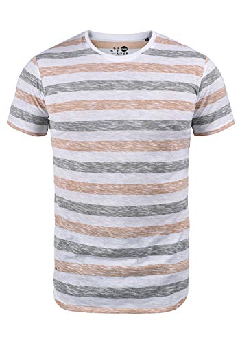 !Solid TET Herren T-Shirt Kurzarm Shirt Mit Streifen Und Rundhalsausschnitt, Größe:L, Farbe:Mahog. Rose (4203) von !Solid