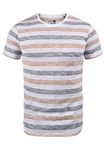 Solid TET Herren T-Shirt Kurzarm Shirt Mit Streifen Und Rundhalsausschnitt, Größe:L, Farbe:Mahog. Rose (4203) von Solid