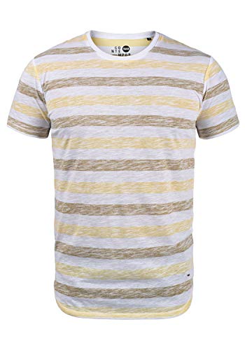 Solid TET Herren T-Shirt Kurzarm Shirt Mit Streifen Und Rundhalsausschnitt, Größe:L, Farbe:Mellow Yellow (1005) von Solid