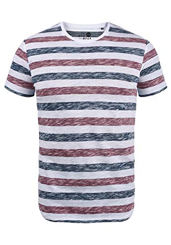 Solid TET Herren T-Shirt Kurzarm Shirt Mit Streifen Und Rundhalsausschnitt, Größe:L, Farbe:Wine Red (0985) von Solid