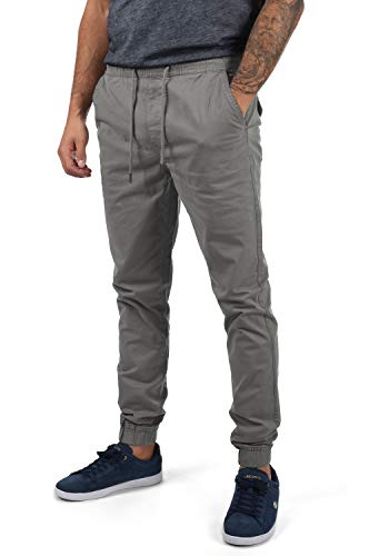 Solid SDThereon Herren Chino Hose Stoffhose mit Stretch und elastischer Beinabschluss, Größe:L, Farbe:Mid Grey (2842) von Solid