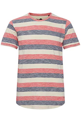 Solid Thicco Herren T-Shirt Kurzarm Shirt Mit Streifen Und Rundhalsausschnitt 100% Baumwolle, Größe:M, Farbe:Cardinal (4222) von Solid