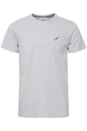 Solid Thorge Herren T-Shirt Kurzarm Shirt mit Rundhalsausschnitt und Stickerei, Größe:L, Farbe:Light Grey Melange (1541011) von Solid