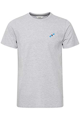 Solid Thorge Herren T-Shirt Kurzarm Shirt mit Rundhalsausschnitt und Stickerei, Größe:M, Farbe:Light Grey Melange (1541011) von Solid