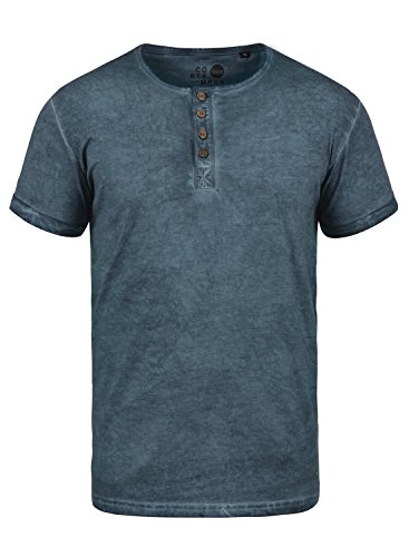 Solid Tihn Herren T-Shirt Kurzarm Shirt Mit Grandad-Ausschnitt Aus 100% Baumwolle, Größe:L, Farbe:Insignia Blue (1991) von Solid