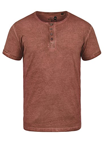 !Solid Tihn Herren T-Shirt Kurzarm Shirt Mit Grandad-Ausschnitt Aus 100% Baumwolle, Größe:M, Farbe:Fox Brown (6792) von !Solid