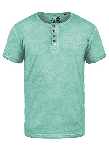 !Solid Tihn Herren T-Shirt Kurzarm Shirt Mit Grandad-Ausschnitt Aus 100% Baumwolle, Größe:S, Farbe:Blue Glow (1252) von !Solid