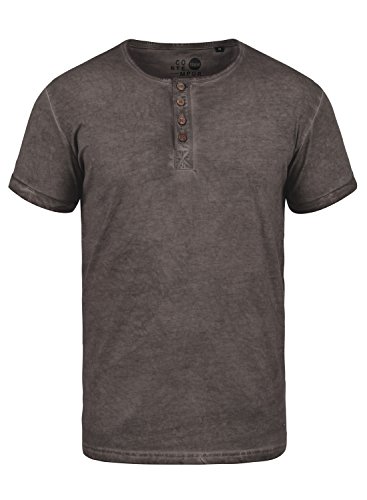 Solid Tihn Herren T-Shirt Kurzarm Shirt Mit Grandad-Ausschnitt Aus 100% Baumwolle, Größe:M, Farbe:Coffee Bean (5973) von Solid