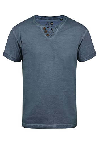 Solid Tino Herren T-Shirt Kurzarm Shirt Mit V-Ausschnitt Aus 100% Baumwolle, Größe:M, Farbe:Insignia Blue (1991) von Solid