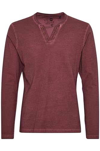 Solid Tinox Herren Longsleeve Langarmshirt Shirt Mit Mit V-Ausschnitt Aus 100% Baumwolle, Größe:L, Farbe:Wine Red (0985) von Solid