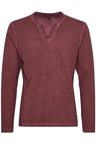 Solid Tinox Herren Longsleeve Langarmshirt Shirt Mit Mit V-Ausschnitt Aus 100% Baumwolle, Größe:S, Farbe:Wine Red (0985) von Solid