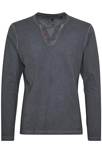 Solid Tinox Herren Longsleeve Langarmshirt Shirt Mit Mit V-Ausschnitt Aus 100% Baumwolle, Größe:XXL, Farbe:Dark Grey (2890) von Solid