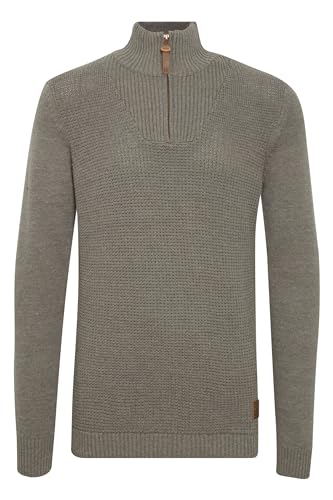 Solid Tommy Herren Strickpullover Troyer Feinstrick Pullover Mit Stehkragen und Reißverschluss, Größe:3XL, Farbe:Grey Melange (8236) von Solid