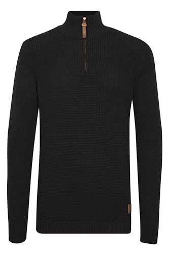 Solid Tommy Herren Strickpullover Troyer Feinstrick Pullover Mit Stehkragen und Reißverschluss, Größe:M, Farbe:Black (9000) von Solid