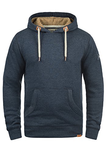 Solid TripHood Pile Herren Kapuzenpullover Hoodie Sweatshirt Mit Teddyfutter Meliert, Größe:3XL, Farbe:INS BLU M (P8991) von Solid