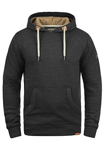 Solid TripHood Pile Herren Kapuzenpullover Hoodie Sweatshirt Mit Teddyfutter Meliert, Größe:L, Farbe:D Gre Pil (P8288) von Solid