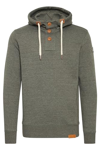 !Solid TripStrip Herren Kapuzenpullover Hoodie Pullover Mit Kapuze Knopfleiste Und Fleece-Innenseite, Größe:L, Farbe:Climb Ivy Melange (8785) von !Solid