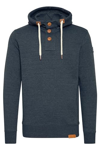 Solid TripStrip Herren Kapuzenpullover Hoodie Pullover Mit Kapuze Knopfleiste Und Fleece-Innenseite, Größe:M, Farbe:Insignia Blue Melange (8991) von Solid