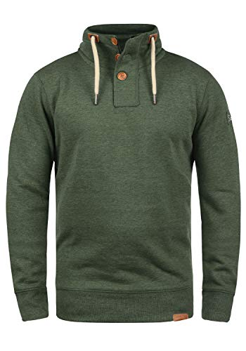 Solid TripTroyer Herren Sweatshirt Pullover Troyer Pulli Mit Stehkragen Und Knopfverschluss, Größe:L, Farbe:Climb Ivy Melange (8785) von Solid