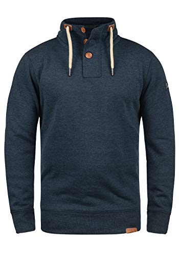 Solid TripTroyer Herren Sweatshirt Pullover Troyer Pulli Mit Stehkragen Und Knopfverschluss, Größe:L, Farbe:Insignia Blue Melange (8991) von Solid