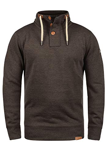 Solid TripTroyer Herren Sweatshirt Pullover Troyer Pulli Mit Stehkragen Und Knopfverschluss, Größe:M, Farbe:Coffee Bean Melange (8973) von Solid