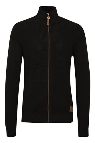 Solid Tristian Herren Strickjacke Cardigan Feinstrick Mit Stehkragen Und Reißverschluss, Größe:L, Farbe:Black (9000) von Solid