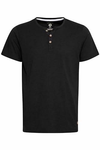 Solid Volker Herren T-Shirt Kurzarm Shirt Mit Grandad-Ausschnitt, Größe:M, Farbe:Black (9000) von Solid