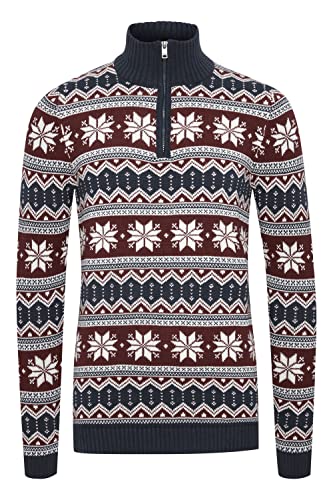 !Solid Winoldo Herren Strickpullover Troyer Grobstrick Pullover mit Troyer-Kragen aus 100% Baumwolle, Größe:XL, Farbe:Insignia Blue (194010) von !Solid