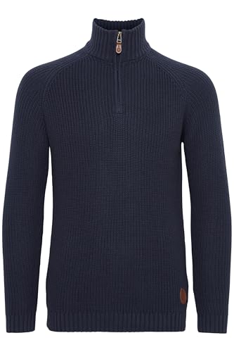 !Solid SDXenox Herren Strickpullover Troyer Grobstrick Pullover mit Stehkragen 100% Baumwolle Regular fit, Größe:L, Farbe:Insignia Blue (1991) von !Solid