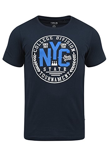 Solid York Herren T-Shirt Kurzarm Shirt Mit Print Und Rundhalsausschnitt, Größe:S, Farbe:Insignia Blue (1991) von Solid