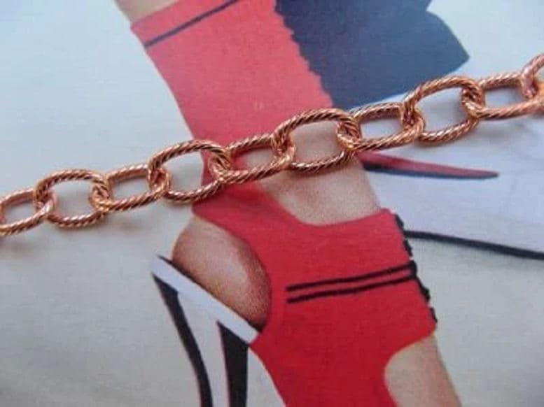 Massives Kupfer Fußkettchen Leichtes Ketten-Design | 8-12 Inch von SolidCopperJewelry