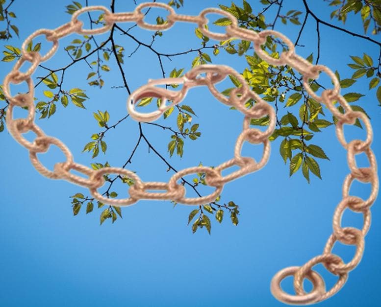 Massives Kupfer Gliederarmband Leichtes Damen Design von SolidCopperJewelry