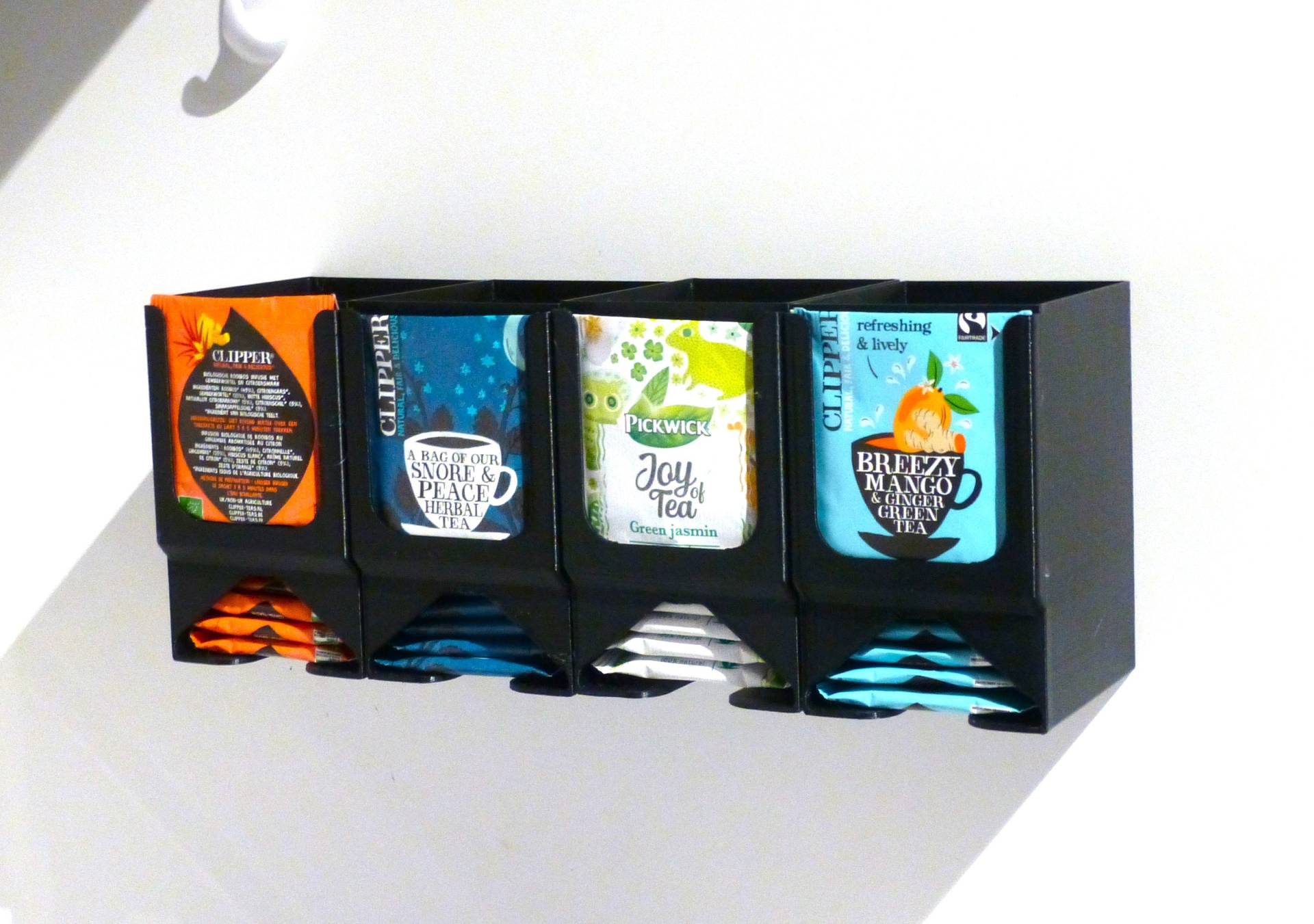 4x Set - Tea Bag Dispenser Holder On Wall Adhesive von SolidSwissSolutions