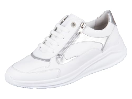 Solidus Damen Solicare Soft Halbschuh Leder/Stretch xx_Wide Fußbett: herausnehmbar 8,5 Vitello/Vitello Stretch/City Weiss/Weiss/Silver von Solidus