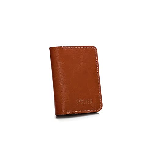 Solier - Schmales Herren-Portemonnaie aus Leder mit Münzhalter - Slim SW16 - Braun von Solier