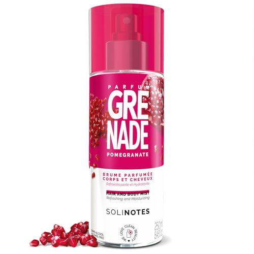 Duftspray Granatapfel Solinote | erfrischender und feuchtigkeitsspendender Duft – ohne Alkohol | Duftspray für Körper und Haar | 250 ml von Solinotes