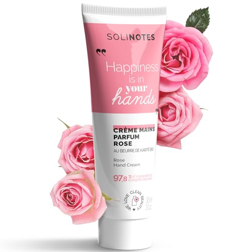 Solinotes Handcreme mit Kirschblütenduft, intensive Regeneration und pflegende Pflege für verletzte und trockene Hände, mit organischer Sheabutter, 97,8% natürliche Inhaltsstoffe, 30ml von Solinotes