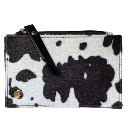 Münz- und Kartengeldbörse mit Kuhdruck - Kunstleder Mini Geldbörse mit Reißverschlussfach, Kartenfächer & Einsteckfach - 13,5 × 9 × 1 cm, Schwarz , 13.5 x 9 Centimeters, Blumenmuster Münz- und Kartengeldbörse mit Kuhdruck - Kunstleder Mini Geldbörse mit Reißverschlussfach, Kartenfächer & Einsteckfach - 13,5 × 9 × 1 cm, Schwarz , 13.5 x 9 Centimeters, Blumenmuster von Solis Accessories