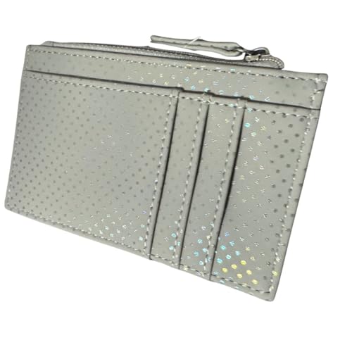 Solis Accessories Polka Dot Metallic Damen Karten- & Münzgeldbörse - Kunstleder Mini Geldbörse mit Sparkly Finish, Reißverschluss Münzfach, Kartenfächer & Einsteckfach - 13 × 8 × 1 cm, grau, 10 X 7.5 Solis Accessories Polka Dot Metallic Damen Karten- & Münzgeldbörse - Kunstleder Mini Geldbörse mit Sparkly Finish, Reißverschluss Münzfach, Kartenfächer & Einsteckfach - 13 × 8 × 1 cm, grau, 10 X 7.5 von Solis Accessories