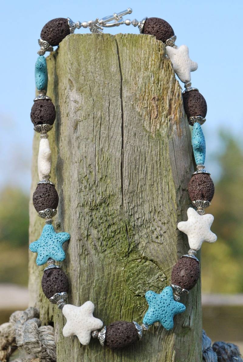 Westlichen Rodeo Cowgirl Handgefertigte Artisan Halskette - Lava Rockstar von SolisOccasusBling