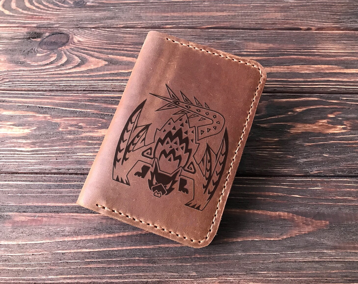 Nargacuga Monster Hunter World Christmas Geschenk Für Gamer Passport Cover Personalisiert Leder Passhalter Mhw Ihn Ehemann S37 von SolitaryDeer