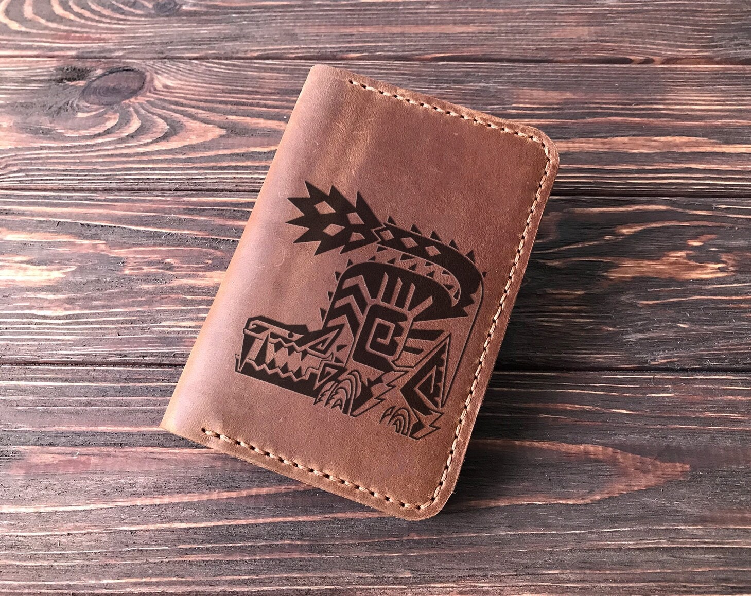 Odogaron Monster Hunter World Christmas Geschenk Für Gamer Passport Cover Personalisiert Leder Passhalter Mhw Ihn Freund S39 von SolitaryDeer