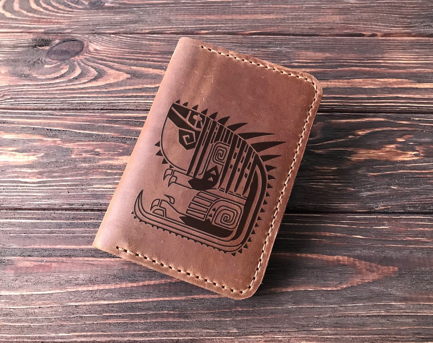 Tolles Jagras Monster Hunter World Christmas Geschenk Für Gamer Passport Cover Personalisiert Leder Passhalter Mhw Ihn Ehemann S31 von SolitaryDeer