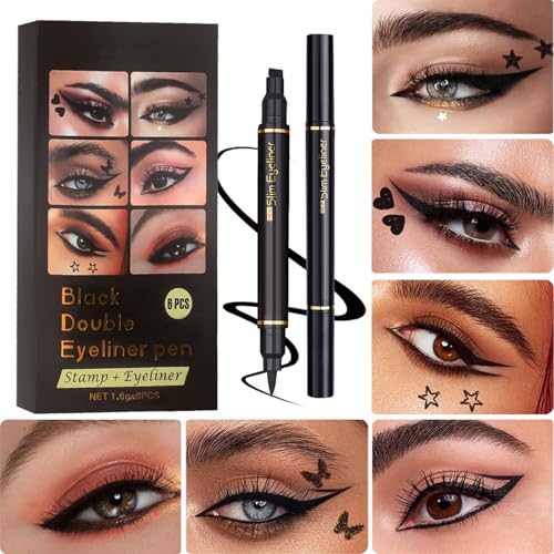 Sollee Augen Liner Stempel - Flügellinien Stempel für Katzenaugen-Look,6 Stück Doppelkopf Augen Makeup Set Wasserfester Und Langhaltiger Für Festtags Makeup Auftritte Events Hochzeit Sollee Augen Liner Stempel - Flügellinien Stempel für Katzenaugen-Look,6 Stück Doppelkopf Augen Makeup Set Wasserfester Und Langhaltiger Für Festtags Makeup Auftritte Events Hochzeit von Sollee