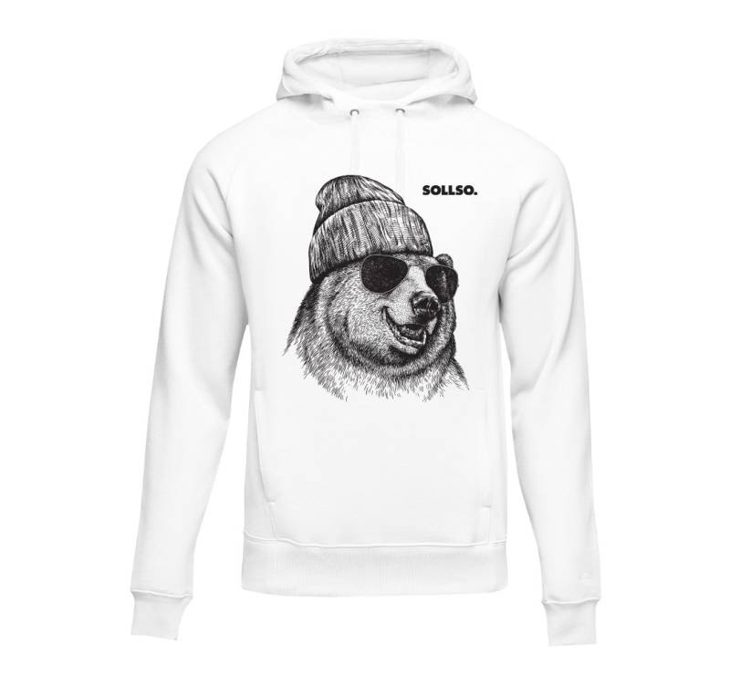 Sollso. Hoodie SOLLSO. Hoodie „Winterbär“, weiß Bärenmotiv von Sollso.