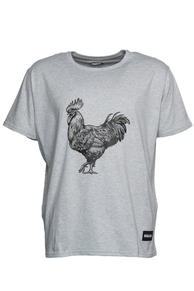 Sollso. Print-Shirt SOLLSO. T-Shirt "Rooster" von Sollso.